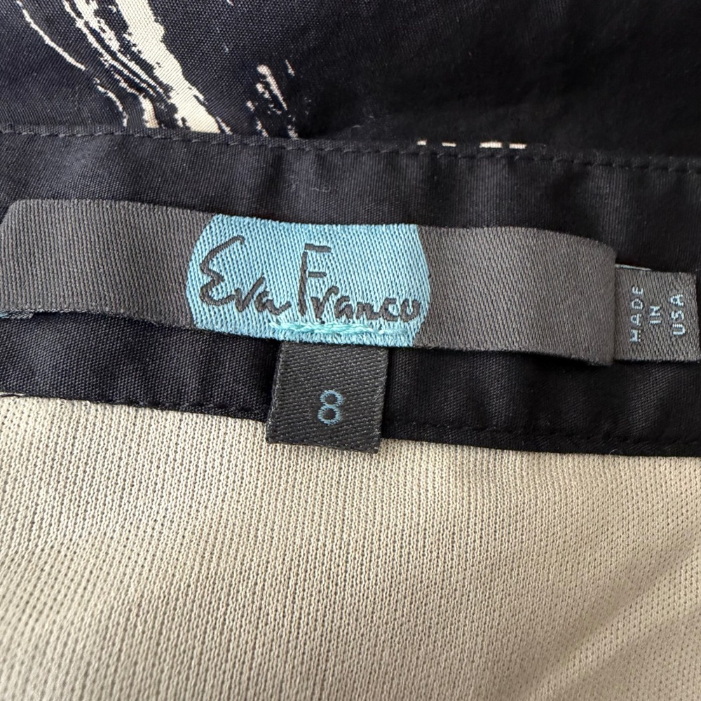 Eva Franco Black & Tan Paint-Brush Midi Skirt - Picture 7 of 8